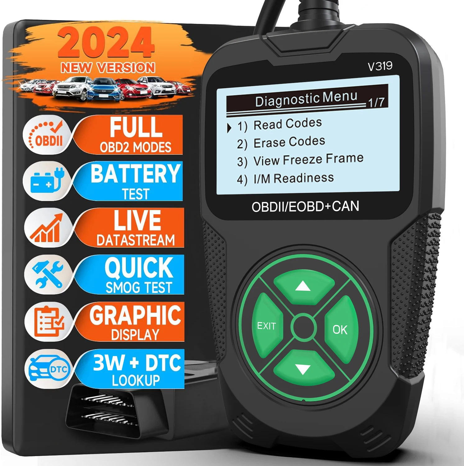 V319 obd Автомобильный сканер инструмент для устранения неисправностей двигателя автомобиля детектор кода неисправности