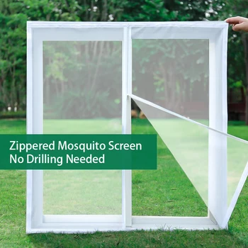 Zippered Reusable Window Screen, Invisible Dustproof Mesh, Mosquito Protection, Easy to Open and Install 1