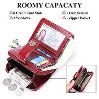 Genuine Leather Short Women Wallet Hasp Zipper Mini Zero Wallet Portable Female Purse Slim Money Bag Small Coin Card Holders - Image 3