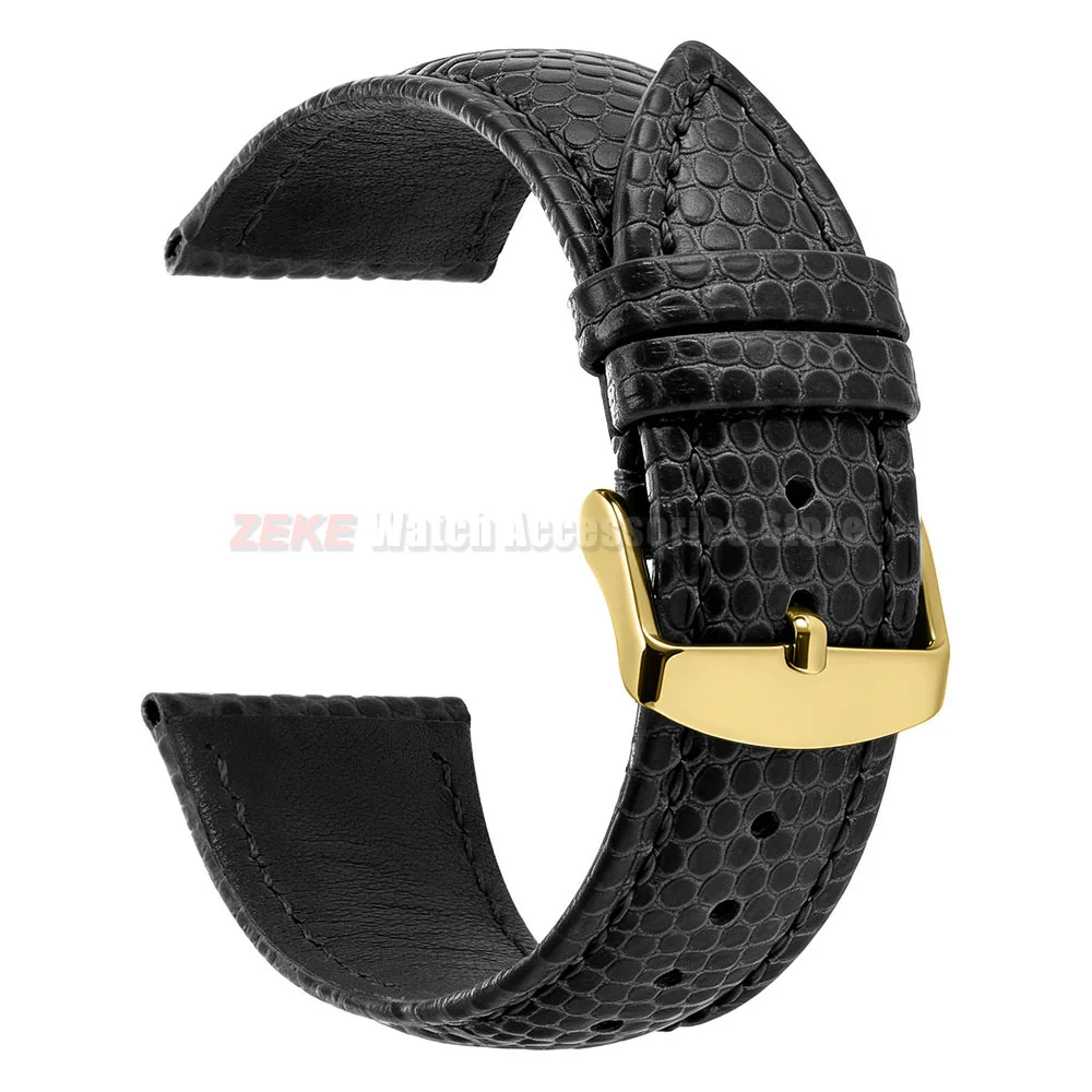 Echtleder-Uhrenarmband mit Eidechsenmuster, Wasserdicht, Schnellverschluss, Lederband 16/18mm 20mm 22mm Universeller Ersatz-Armbandriemen – Detail 16