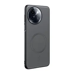 Elegant Thin Texture Leather Phone Case with Magnetic Wireless Charging and Durable PC+TPU Back Cover Bumper for VIVO Y200i (GRAY)