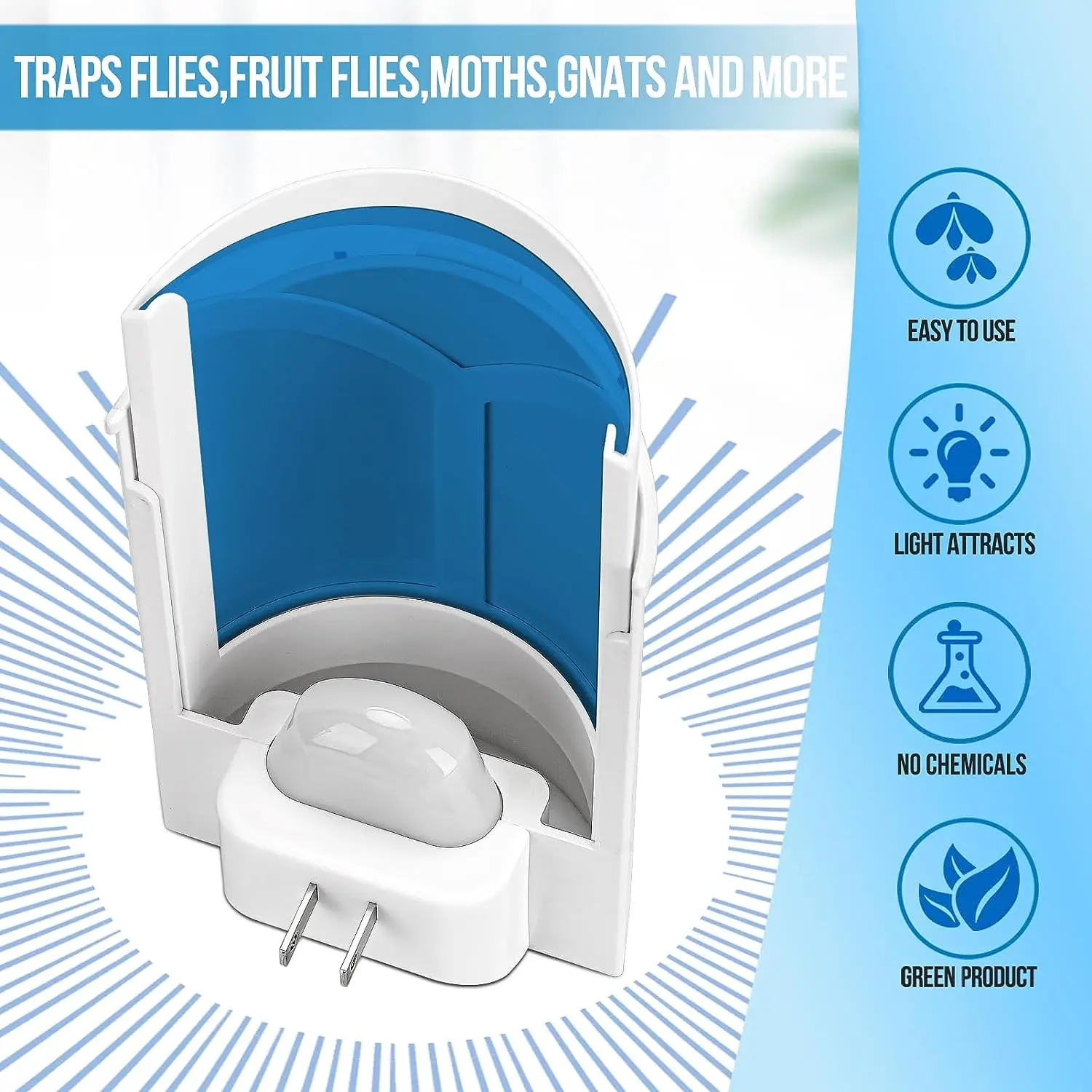 Mosquito Killer Lamp Indoor Plug-in Flying Insect Trap Home Mosquito Moth Catcher Night UV Light Attractant Fly Bug Zapper