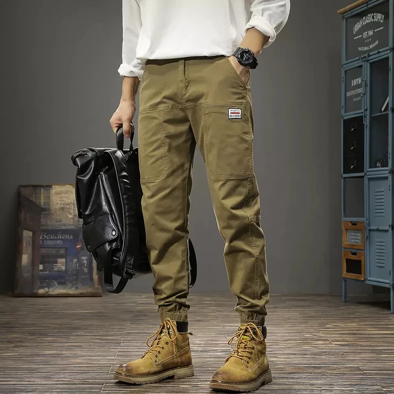 Streetwear Fashion Men Jeans Spliced Designer Big Pocket Casual Cargo Pants Hombre Hip Hop Joggers Men Wide Leg Leisure Trousers