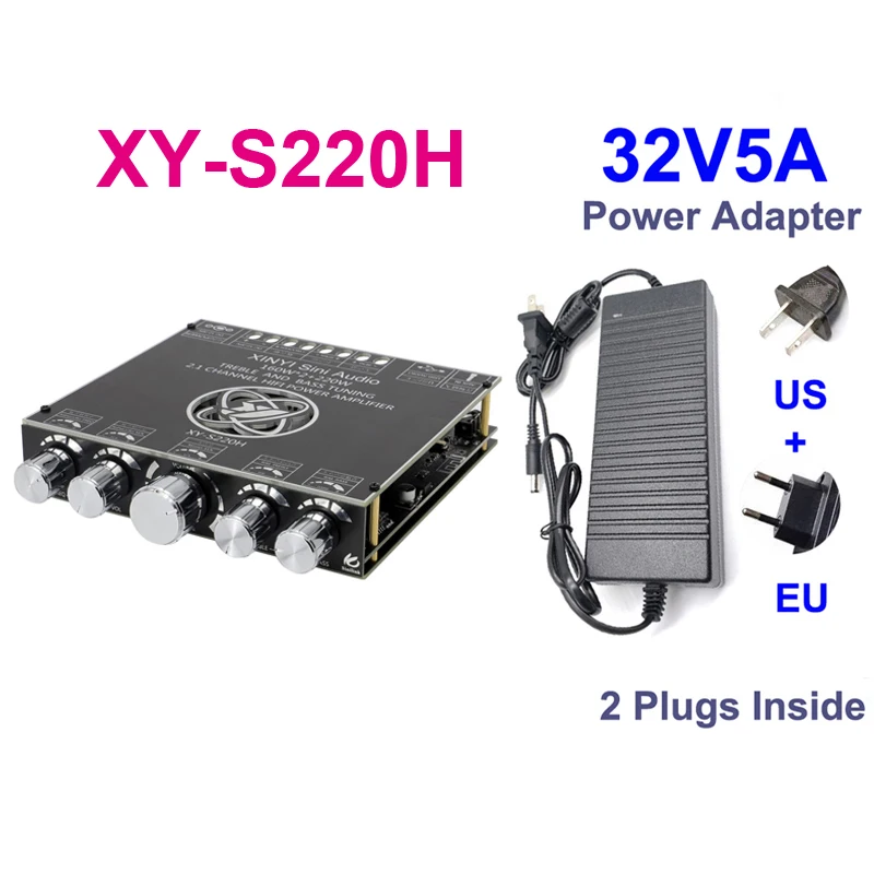 2*220W+350W TPA3251 Bluetooth Power Amplifier Board 2.1 Ch Class D USB Sound Card Subwoofer Theater Audio Stereo Equalizer Amp amplifier speaker Audio Amplifier Boards