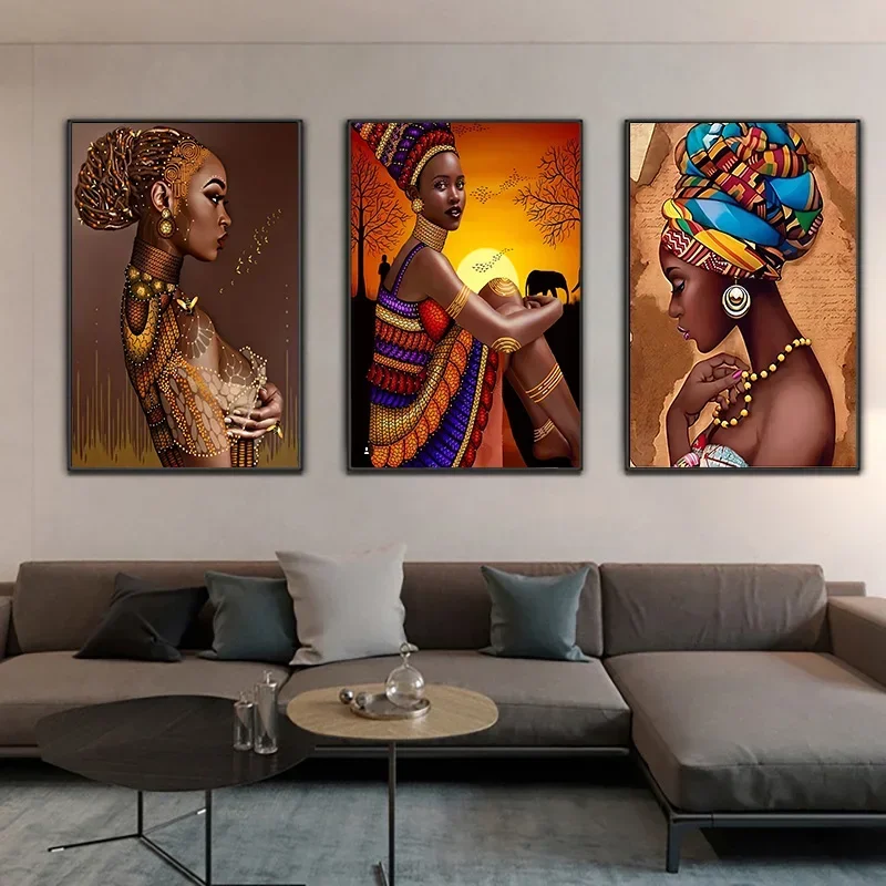 9-teiliges Wandkunst-Set „Black Women“ – Afroamerikanische Frauen-Poster, 20,3 X 25,4 Cm, Kunstdruck Auf Leinwand, Bunt & Modern
