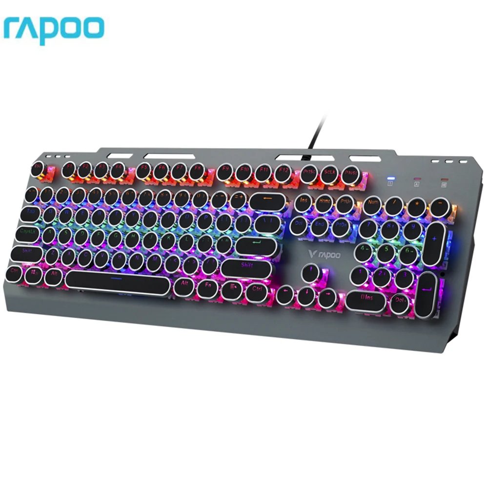 

Original GK500 PUNK Retro Mechanical Wired Keyboard 104 Key Blue Axis ,Metal aluminum Alloy,Mixed Color Backlight