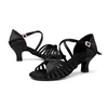 CLYFAN Quality Women's Silk Satin Latin Dance Shoes Professional Ballroom Salsa Pratice Performance Dacing Shoes 4