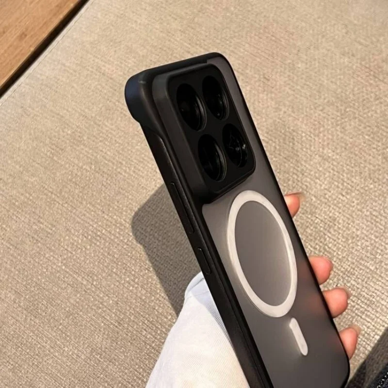 Slim Matte Translucent Frameless Wireless Charging Magnetic Case - Hard PC Back Cover