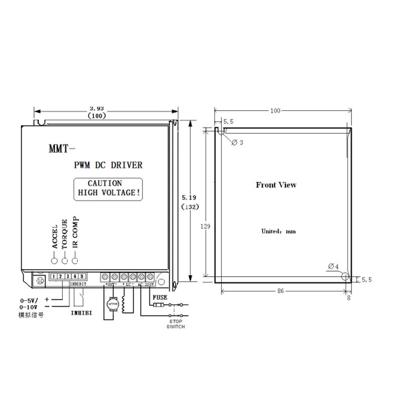 180V pwm DC Motor Speed Controller MMT-PWM DC DRIVE pwm 110v 220v 400w dc controller for pmdc motor