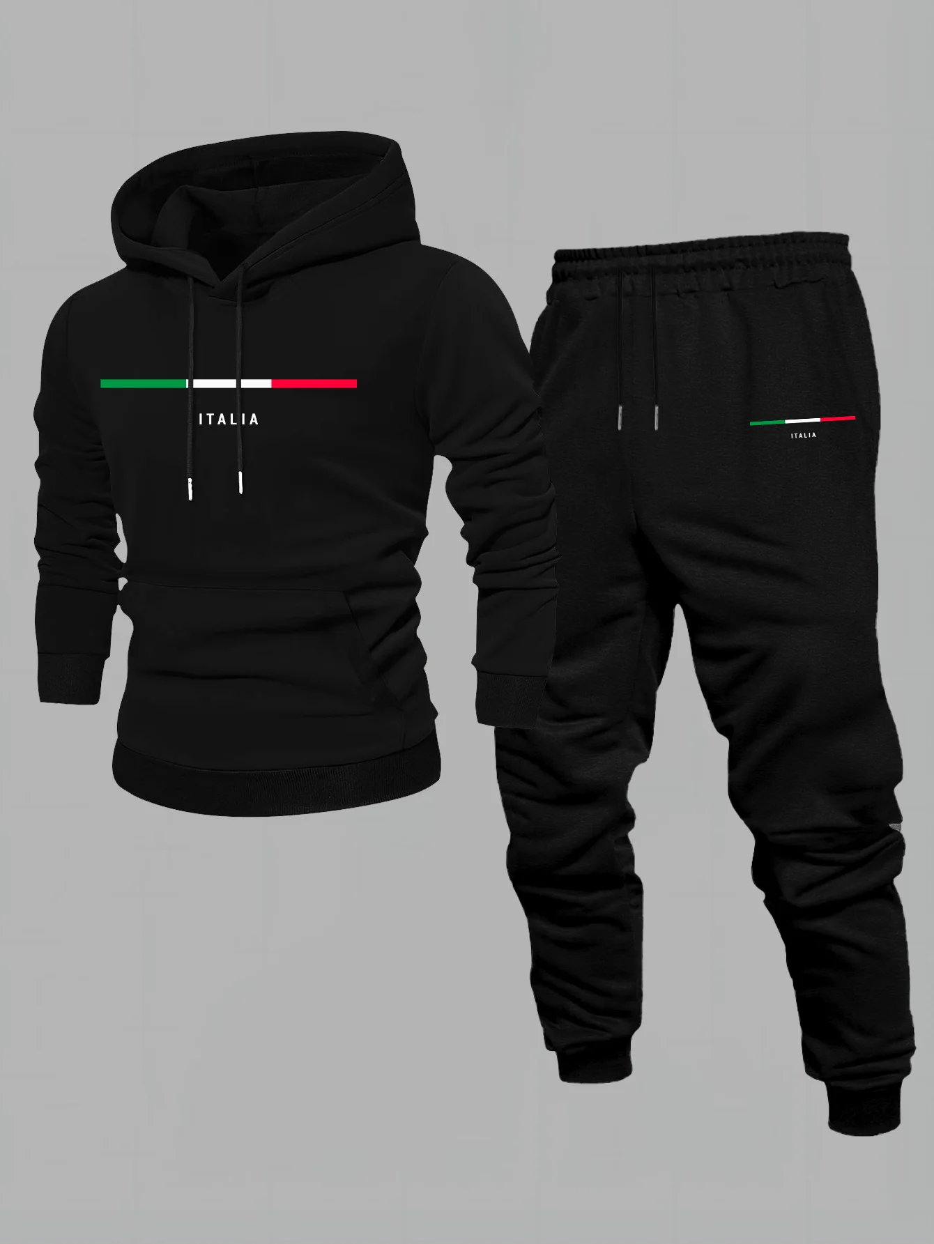 Ensemble de survêtement assorti pour hommes et femmes, sweat à capuche imprimé graphique et pantalon à cordon de serrage, tenue décontractée en deux pièces pour l'automne et l'hiver. 1 Ensemble de survêtement assorti pour hommes et femmes, sweat à capuche imprimé graphique et pantalon à cordon de serrage, tenue décontractée en deux pièces pour l'automne et l'hiver. 1