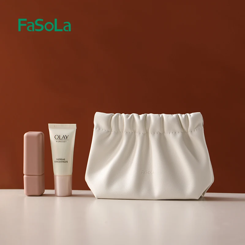 FaSoLa PU 심플 미니 립스틱 메이크업 보관 가방, 여성용 키 쥬얼리 디지털 정리함 휴대용 파우치, 숙녀 소형 화장품 가방