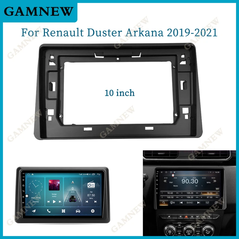 

10-дюймовая Автомобильная рамка Fascia Adapter Android Audio Dash Mount Kit для Renault Dacia Duster Arkana 2019-2021