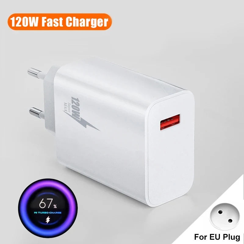 ตัวเลือกสินค้า Original 67W Fast CHARGING EU US อะแดปเตอร์ USB ประเภท C สําหรับ Xiaomi Redmi POCO ONEPLUS OPPO VIVO SAMSUNG ชาร์จโทรศัพท์