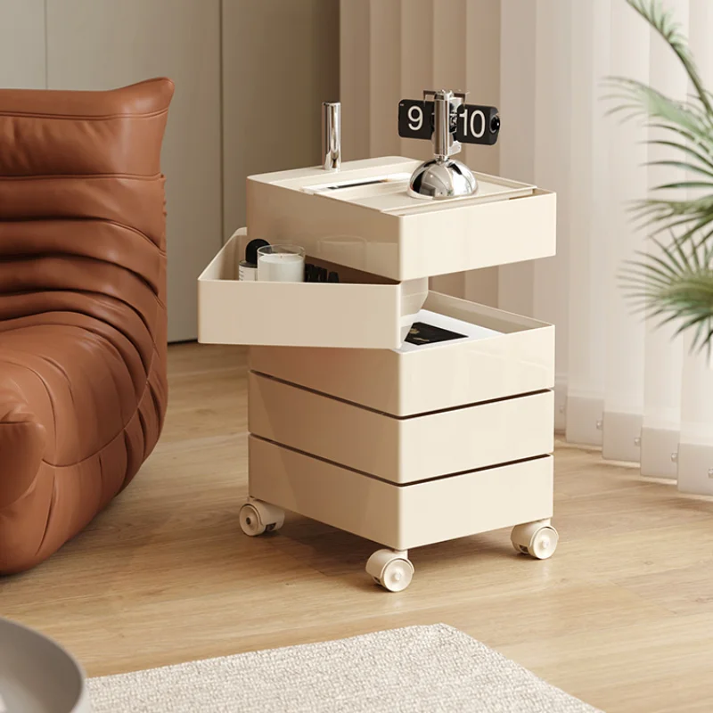 

Plastic Nordic Bedside Table Drawers Minimalistic Living Room Bedroom Storage Bedside Table Portable Criado Mudo Decoration