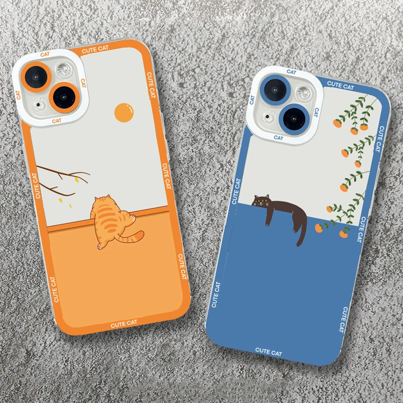 Adorable Black Cat Clear Phone Case - Soft Shell Cover