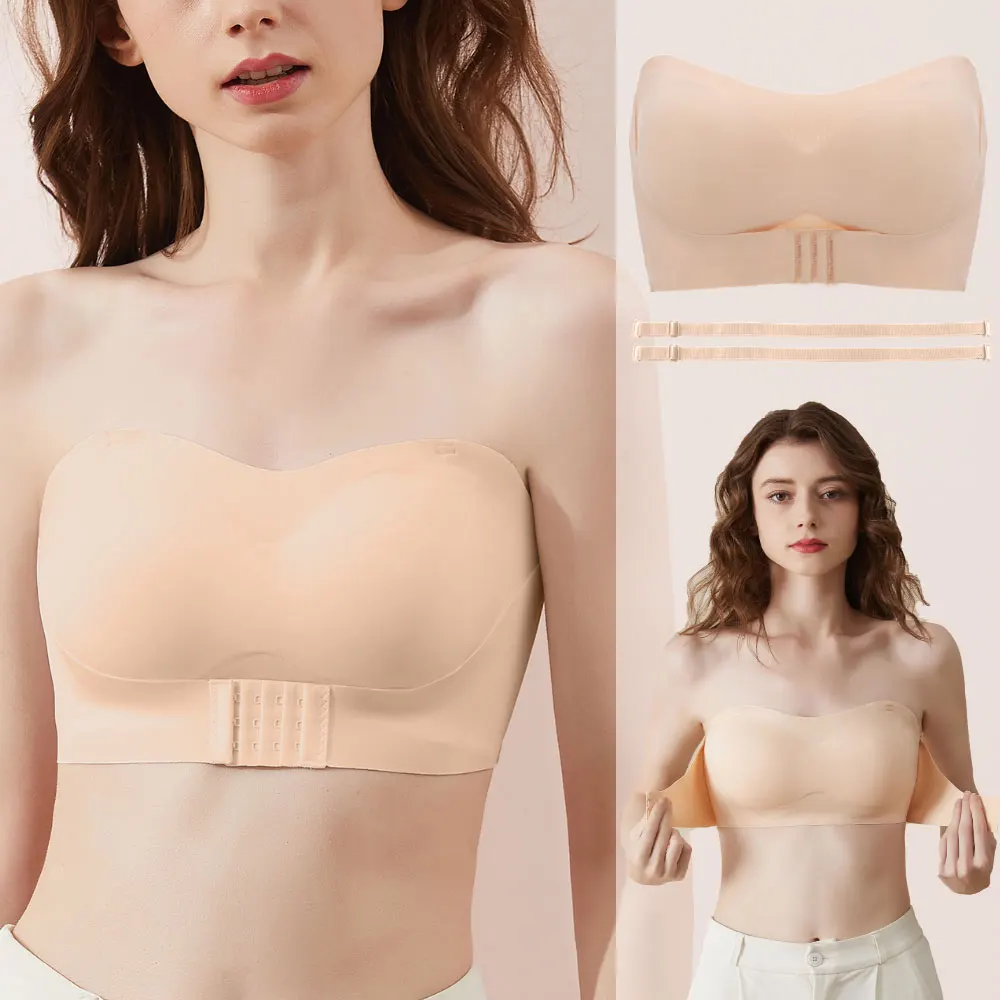 Women Strapless Bra Seamless Tube Tops Breathable Wireless Wedding  Brassiere Push Up Bras Sexy Female Lingerie Invisible