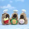 12pcs/lot cute 12cm animal Capybara French fries Plush TOys Keyring  hamburger Capibara pufferfish Dolls Pendants GIfts 5