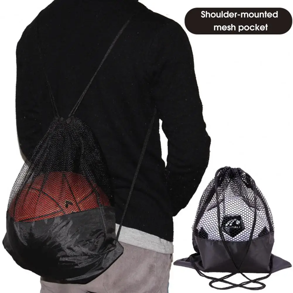Scratch-resistant Mesh Drawstring Double Shoulder Bag Storage A Ball for Travel sports ball storage bag sports ball bag