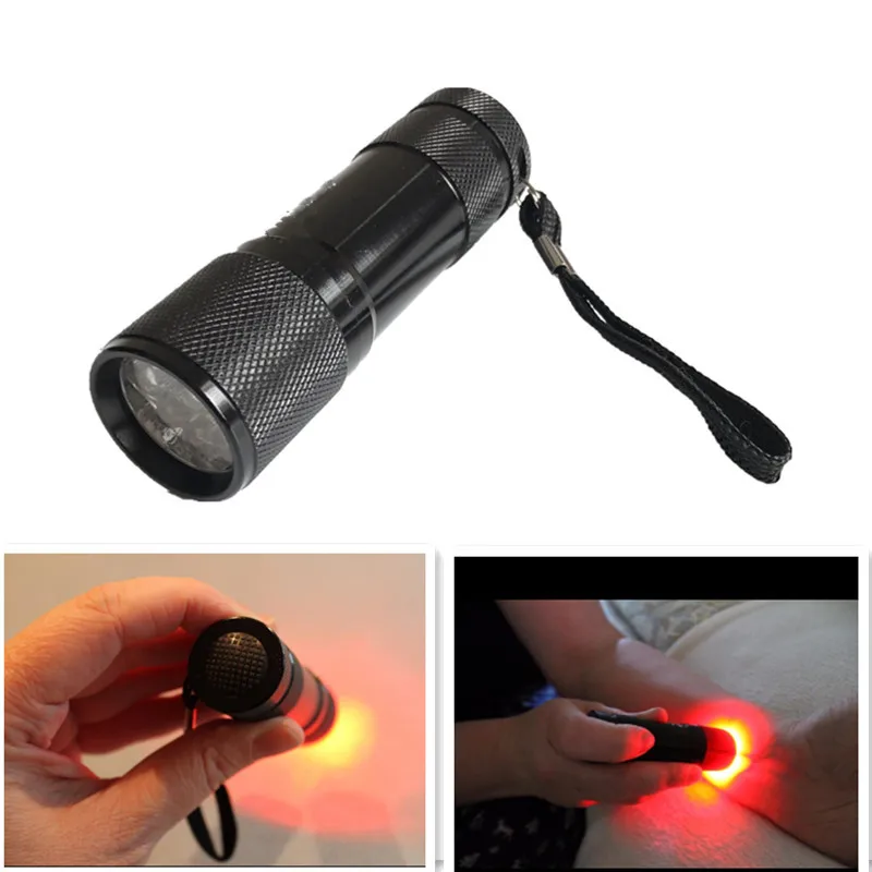 Mini Red Light Flashlight 9LED 670nM Against Deterioration Of Eyesight Powerful Red Torch Star Tactical Flashlight