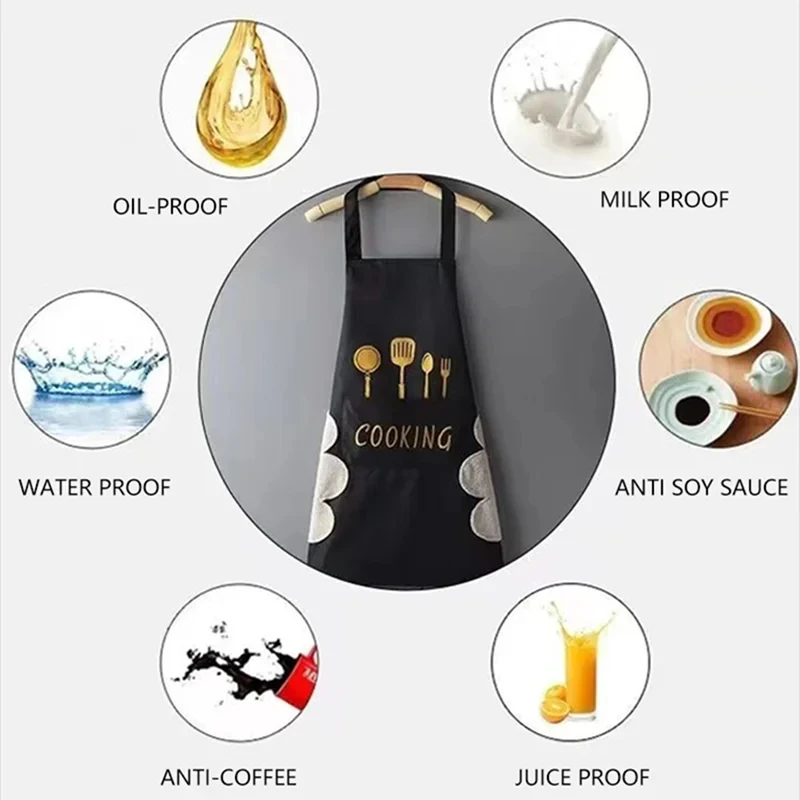1PCS Untior New Household Hand-wiping Apron Waterproof Oilproof Kitchen Work Clothes For Men Women Universal Sleeveless Apron