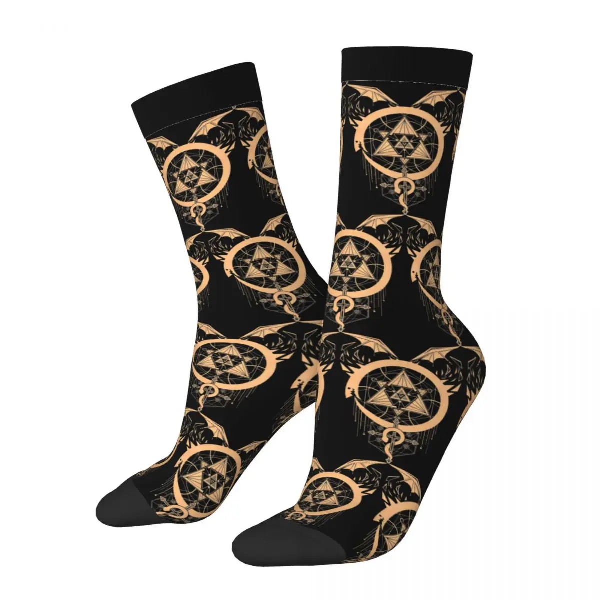 

Fashion Men's Socks Harajuku Fullmetal Alchemist Anime Sock Polyester Gilded Snakes of Alchemy Sport Women's Socks