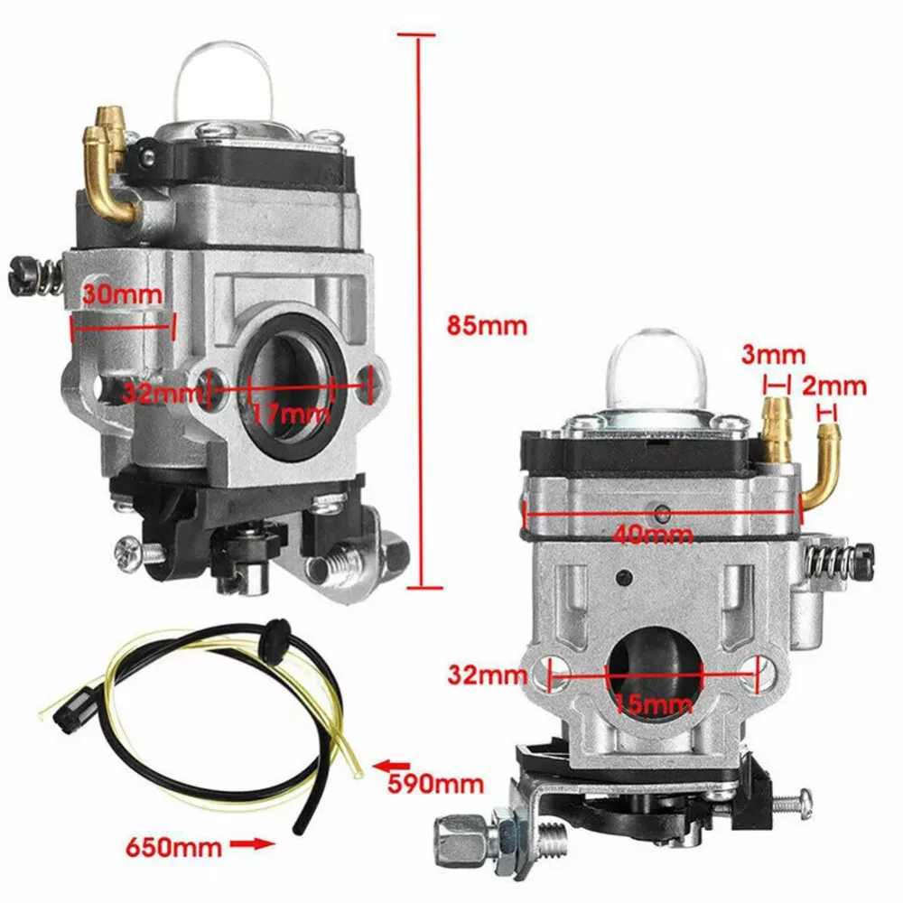 Carburetor Kit For Brushcutter 43cc 52cc 49cc Strimmer Cutter Chainsaw 15mm