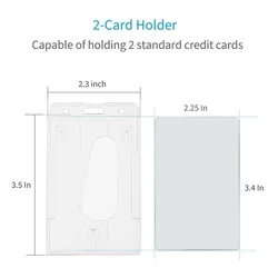 Clear ID Badge Holder with Reel and Card Storage Organizer (Vertical card)