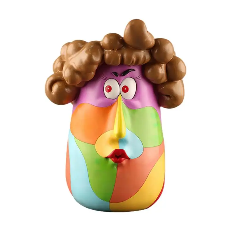 

Face Plant Pot Cartoon Curly Self Watering Flowerpot Lovely Modern Flower Pot With Drainage Hole For Indoor Outdoor Plants