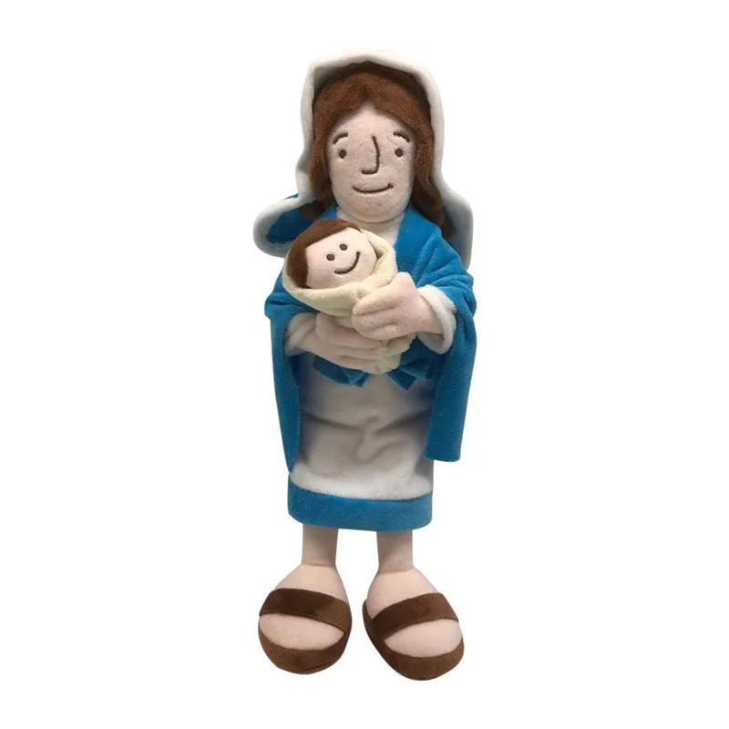 Plush Toy Stuffed Mary Holding Baby Jesus Doll Religious Virgin Stress Release Hugs Toys for Kids Birthday Gifts | Дом и сад