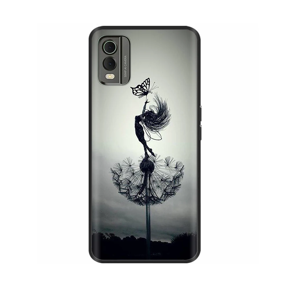 Stylish Black Silicone Shockproof Phone Case - Soft Painted Bumper Cover