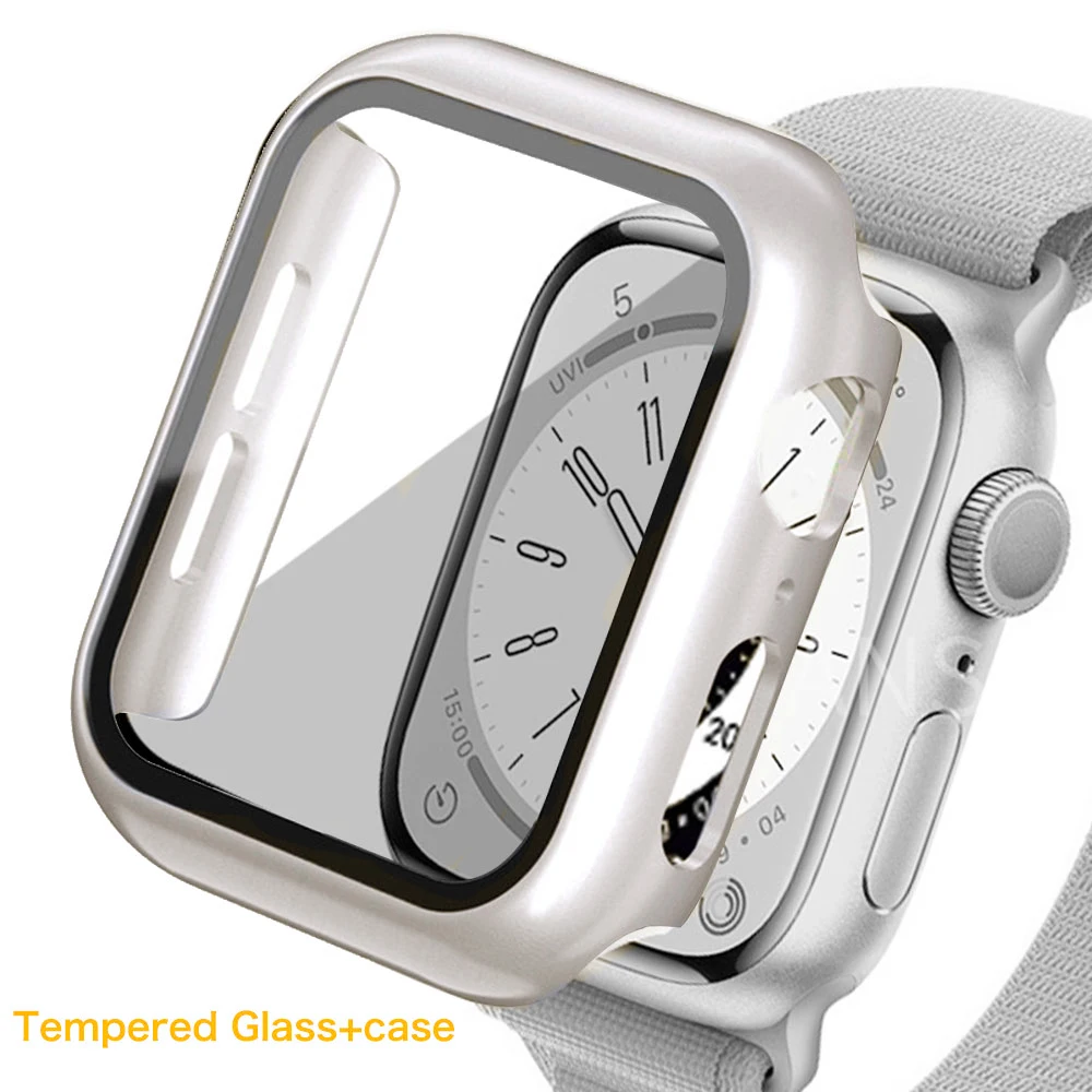 Durable Glass Cover for Apple Watch - Screen Protector & Case Combo