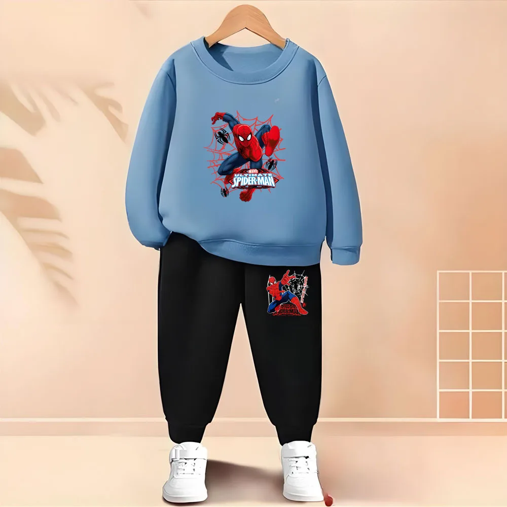 2025 Autumn Kids Spiderman Hoodie & Pants Set – Boys Pullover Two-Piece Casual Tracksuit 2