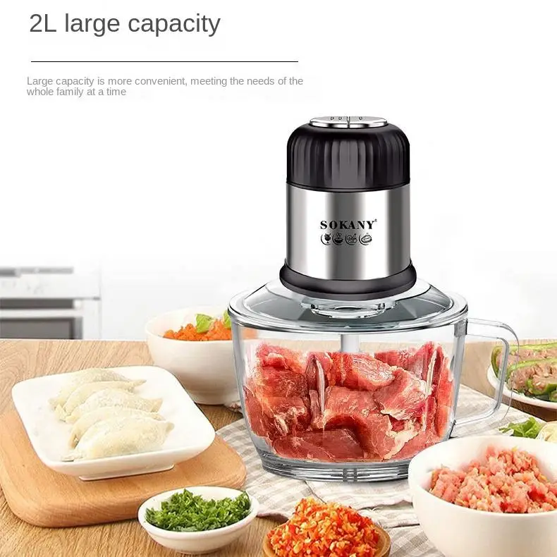 Bear Electric Food Processor Chopper Two Speeds 2.5L Glass Bowl Blender  Meat Grinder for Babyfood Vegetables Onion Garlic - AliExpress