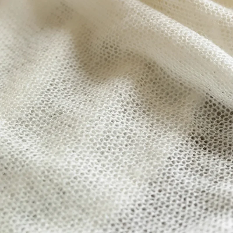 Wool Knitted Light, Soft and Thin Hollow Designer Fabric