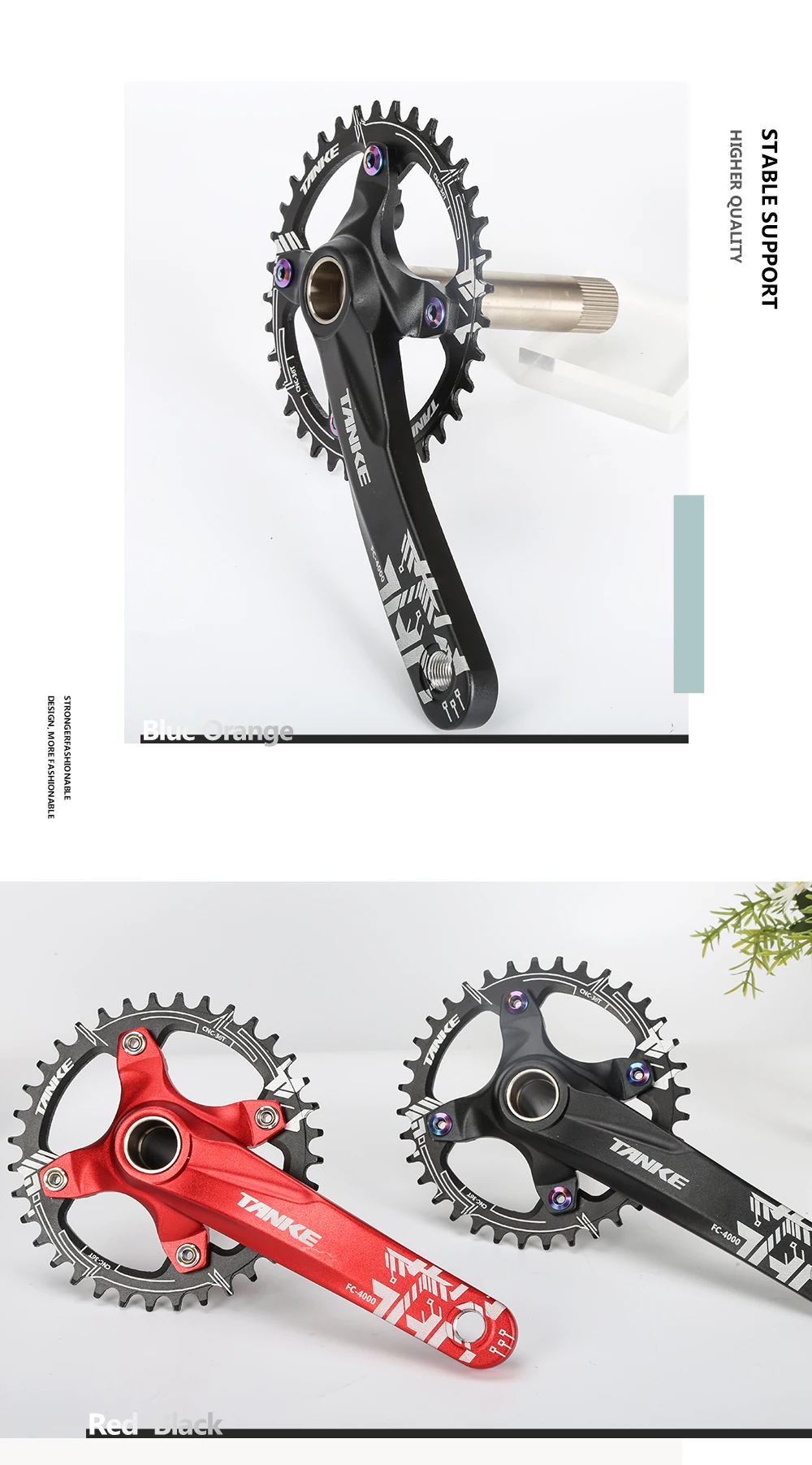 TANKE Kurbelgarnitur 170MM Fahrradkettenblatt Hohlkurbelgarnitur 104 BCD Narrow Wide Bike MTB Kettenblatt Vierkantloch-Kettenradkurbel – Detail 18