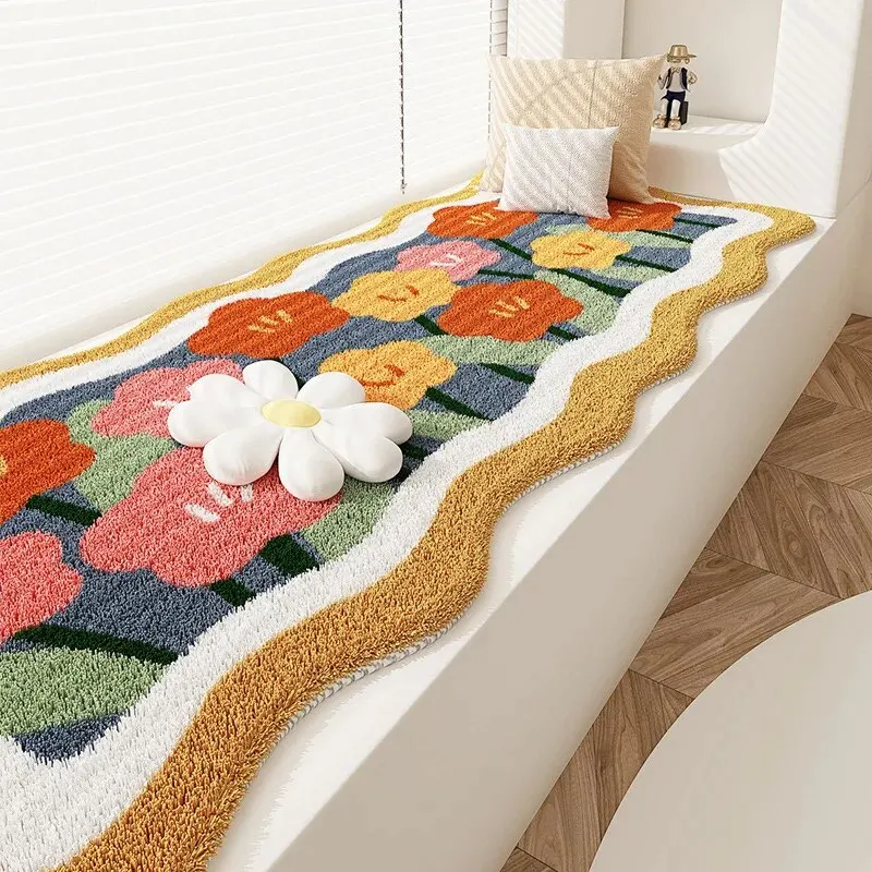 VIKAMA Lmitation Cashmere Carpet Imitated Cashmere Carpet Floor Mat Kids Carpet Non Slip Carpet Plush Carpet Decorative Carpet Bedroom Bed Blanket Girls Heart Dirt Resistant Thickened Absorbent No-wash