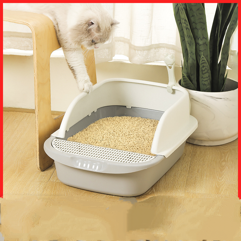 Large Cat Litter Box Anti-Splash Semi-Enclosed Cat Toilet Deodorant Kitten Toilet Can Put Removable Pet Supplies
