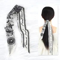 Summer Luxry Design Women Silk Ribbon Scarf Handbag Handle Wrap Bag Ribbon Scarf Women Girls Head Hair Wrist Ribbon Scarf 1