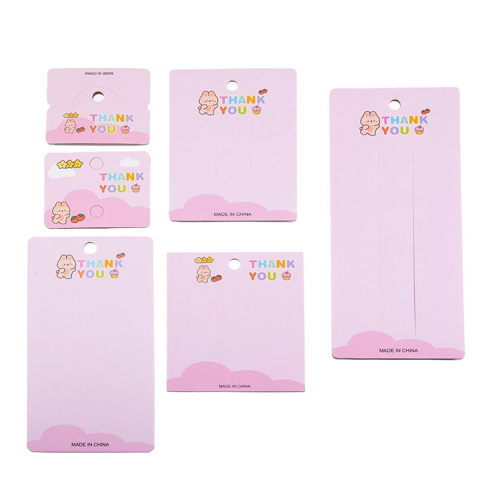 20pcs Multi-size Pink Thank you Card Hair Accessories Display Card Kraft Paper Card for DIY Hairclip Hairpin Hair Rope Packaging xiaomi compact hair dryer h101 pink