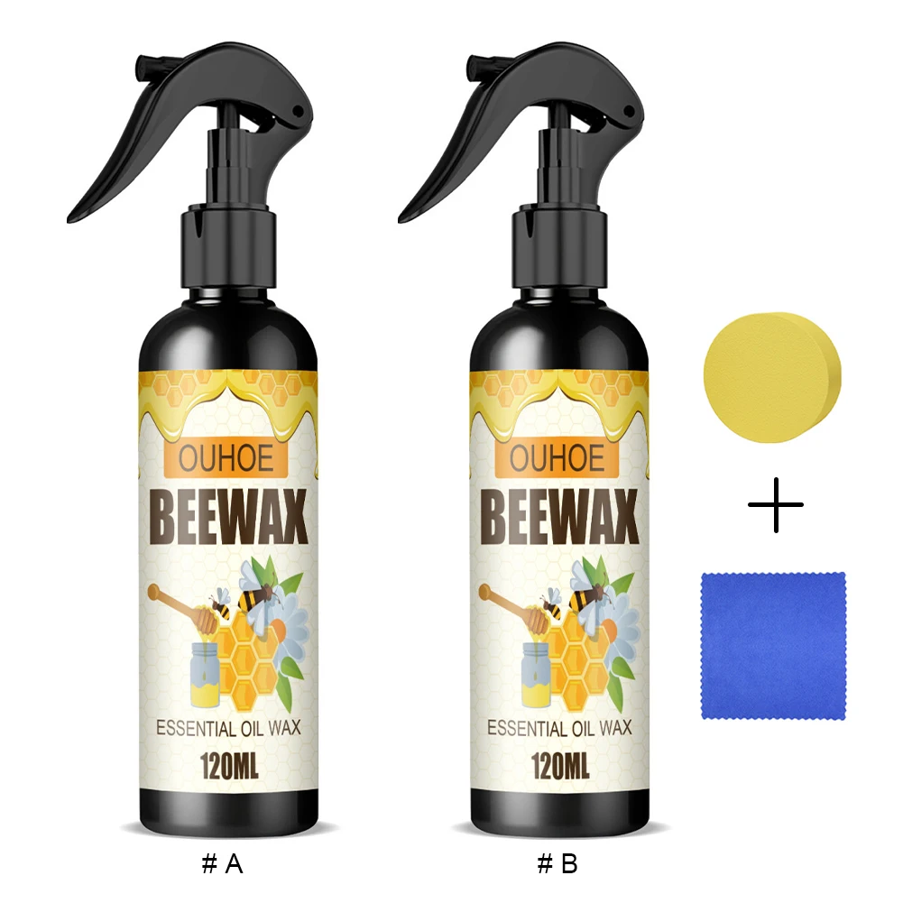 Furniture Solid Wood Care Beeswax Spray Waterproof Multipurpose Wear Resistant for Wooden Furniture Floors 120ml,wood care wax spray