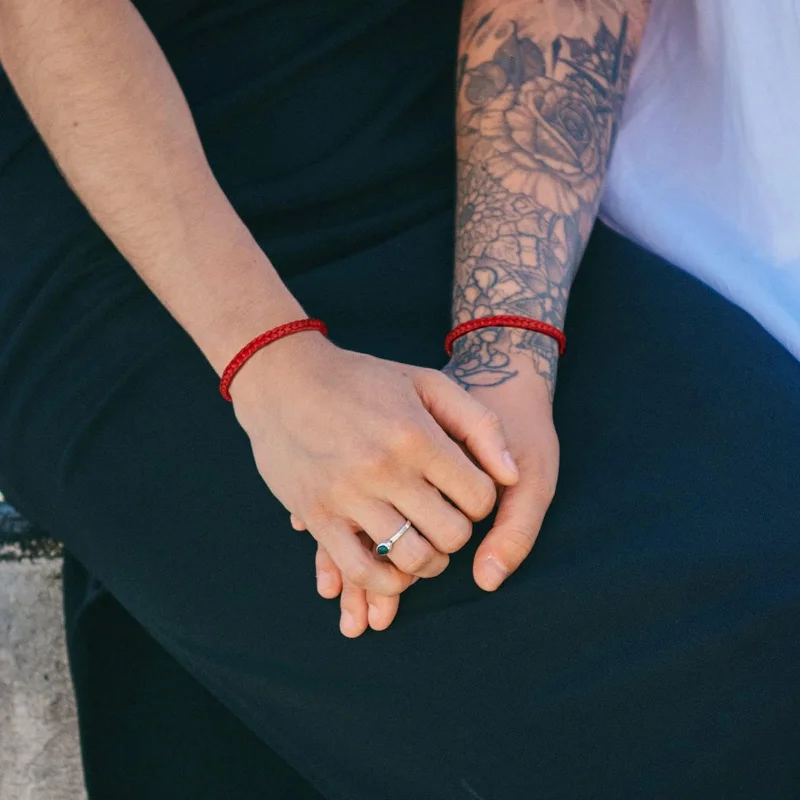 Rote Schnur des Schicksals, passende Paar-Armbänder, Weihnachtsgeschenke für Freund, Freundin, Fernbeziehung, Schmuck für Ihn – Detail 4