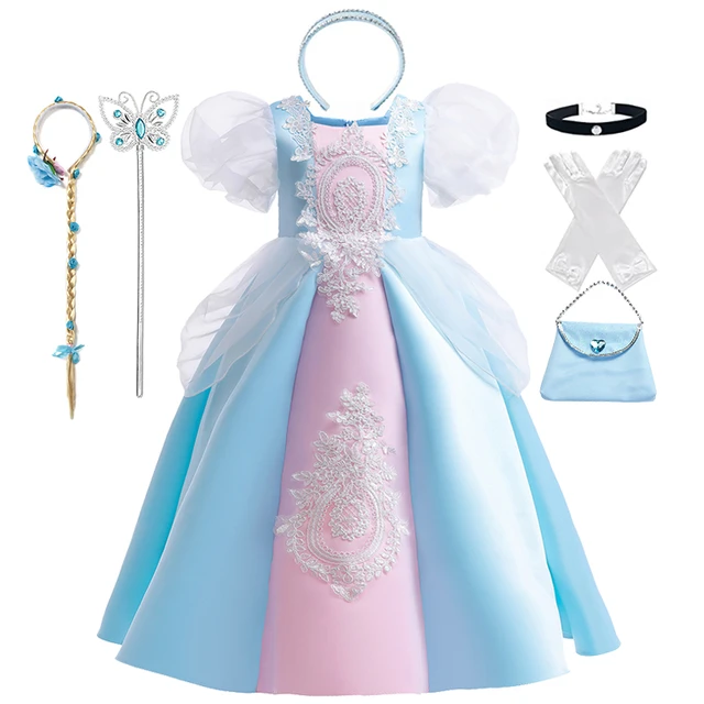 Disney Cinderela Princesa Cosplay Vestido Para Menina Crianças Vestido De  Baile Lantejoulas Carnaval Tutu Puff Malha Roupas Para Presente Aniversário  - Vestidos De Fantasia Para Crianças - AliExpress