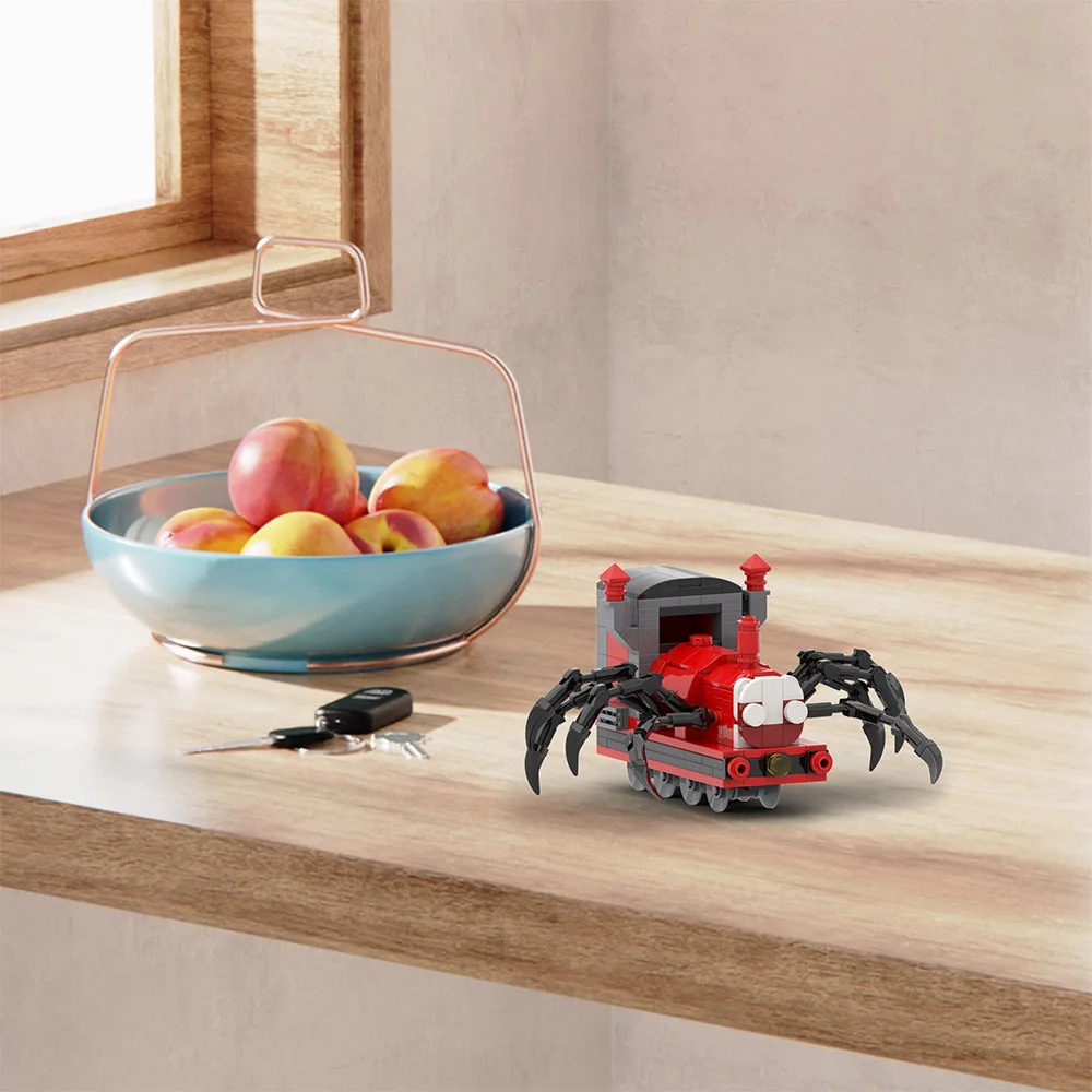 Moc Charles Horror Spider Train Full System Building Blocks Set Choo Choo Charles Game Doll Charles Brick Model Kids Toy Gift