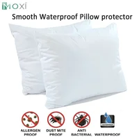 Smooth Waterproof Pillow Cover for Pillow Case Protector Allergy Pillow Case Anti Mites BedBug Proof Zipper All Sizes 1PC 1