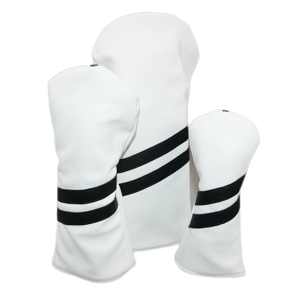 Golf Club Head Cover PU Leather Fairway Wood Head Cover Waterproof Golf Driver Headcover for Woods and Driver Fairway Hybrid