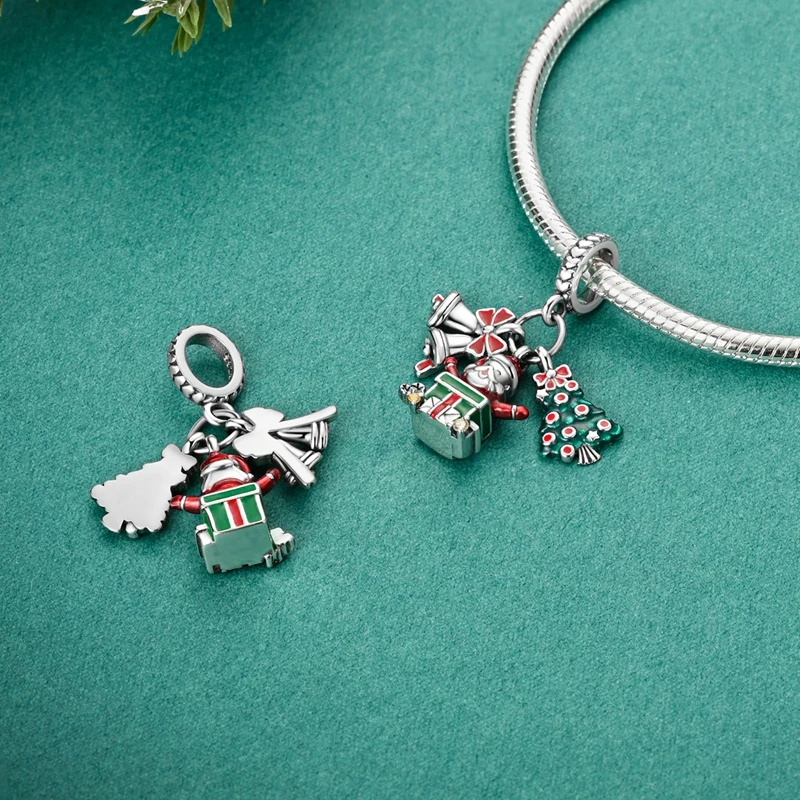 925 Sterling Silber Charms Winter Serie Perlen Schneemann Pinguin Anhänger Fit Frauen Original Armband Weihnachten DIY Schmuck Baumeln – Detail 27