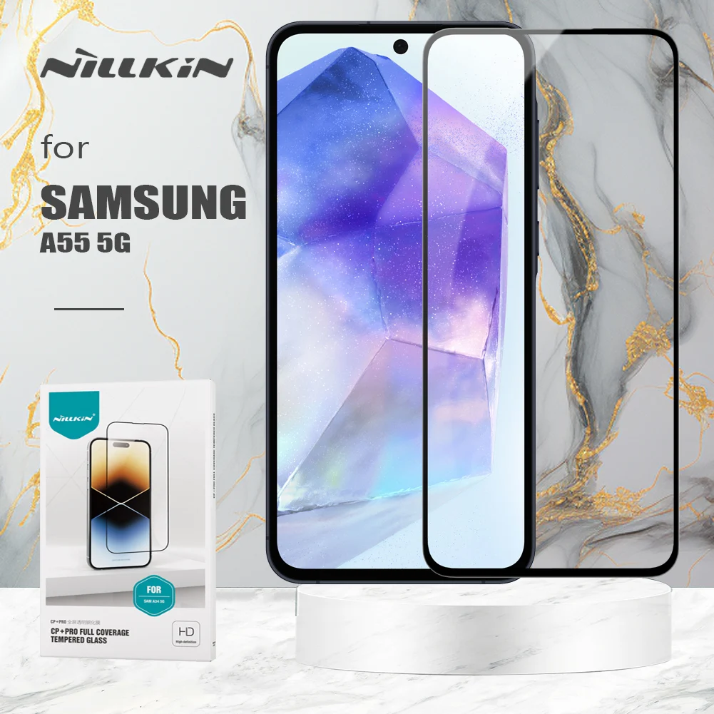 

for Samsung Galaxy A55 5G Nillkin CP+ Pro 2.5D Arc Edge Tempered Glass Screen Protector 9H Hard Ultra-Thin Glass Film