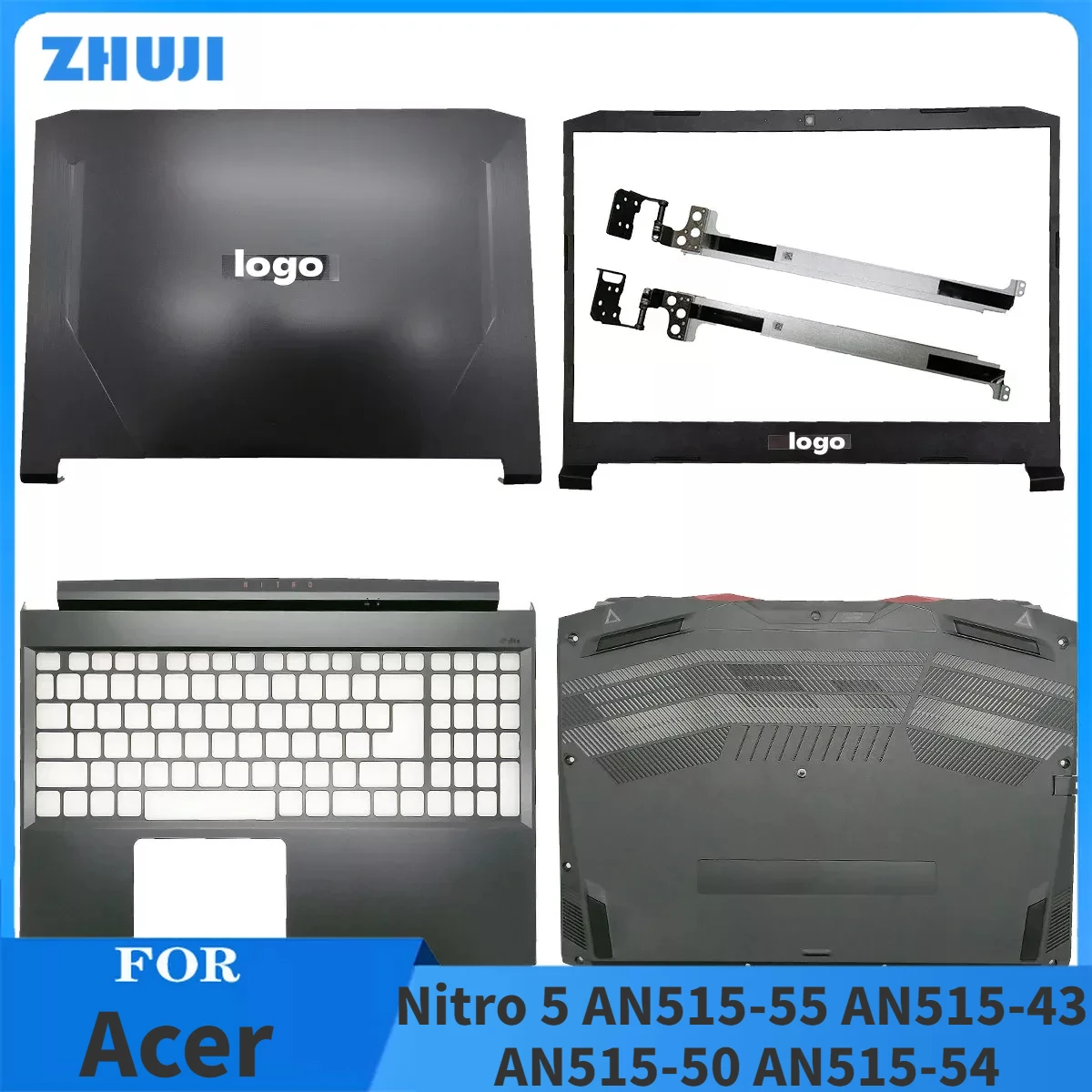 

New Laptop LCD Back Cover For Acer Nitro 5 AN515-55 AN515-43 AN515-50 AN515-54 Top Case Front Bezel/Hinges/Palmrest/Bottom Case