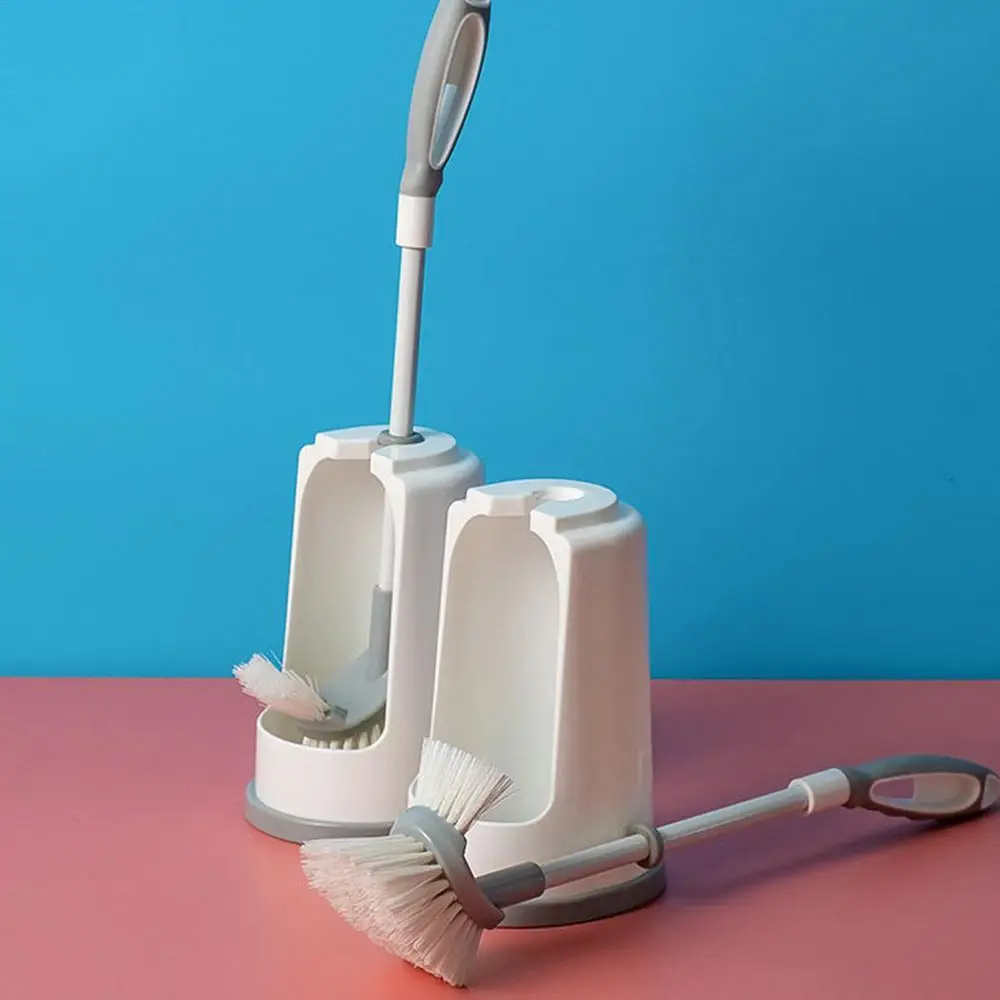 Description Picture 4 of itemDouble-sided toilet brush set with base Tiles Stain Remover Scrub Brush With Long Handle Toilet Bowl Brush For Bathroom Flooring