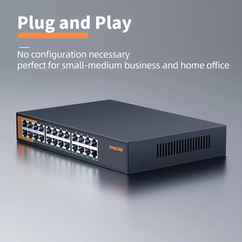 KeepLiNK 24-Port Gigabit Ethernet Switch Unmanaged Plug and Play - Imagen 3